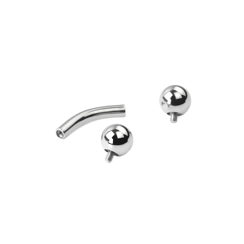 Stor buet stav med indvendigt gevind Kropspiercing - Danmark