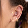 Buet stav af titanium med stjerneformede CZ-sten Piercing - Danmark