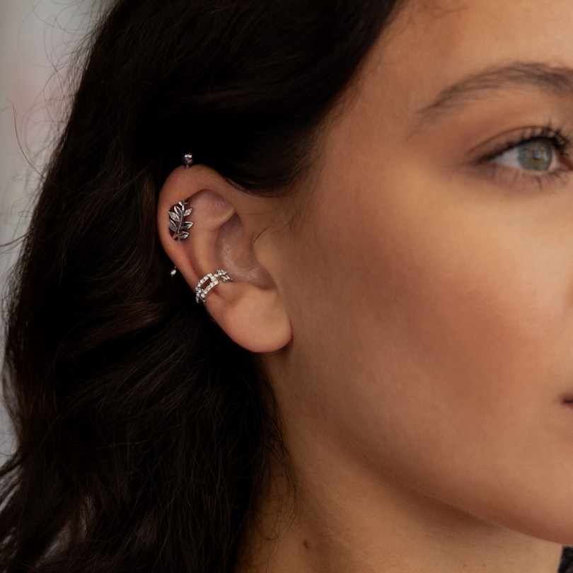 Industrial piercing med blade på stilk Piercingsmykker - Danmark