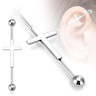Industrial piercing med kors Piercing - Danmark