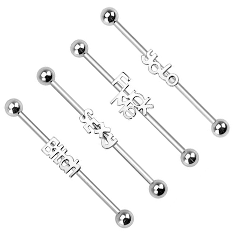 Industrial stav med tekst Kropspiercing - Danmark