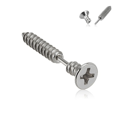 Ørepiercing formet som skrue