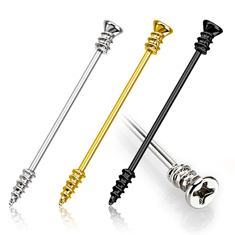 Industrial piercing formet som skrue Piercingsmykker - Danmark