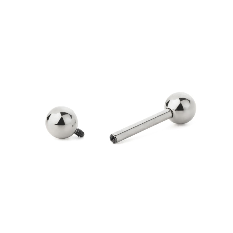 Lige stav af titanium med indvendigt gevind Piercing - Danmark