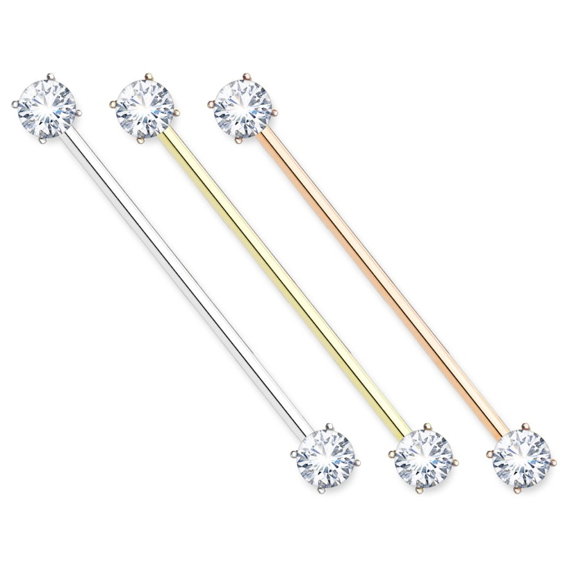 Industrial stav med klare sten Piercing - Danmark