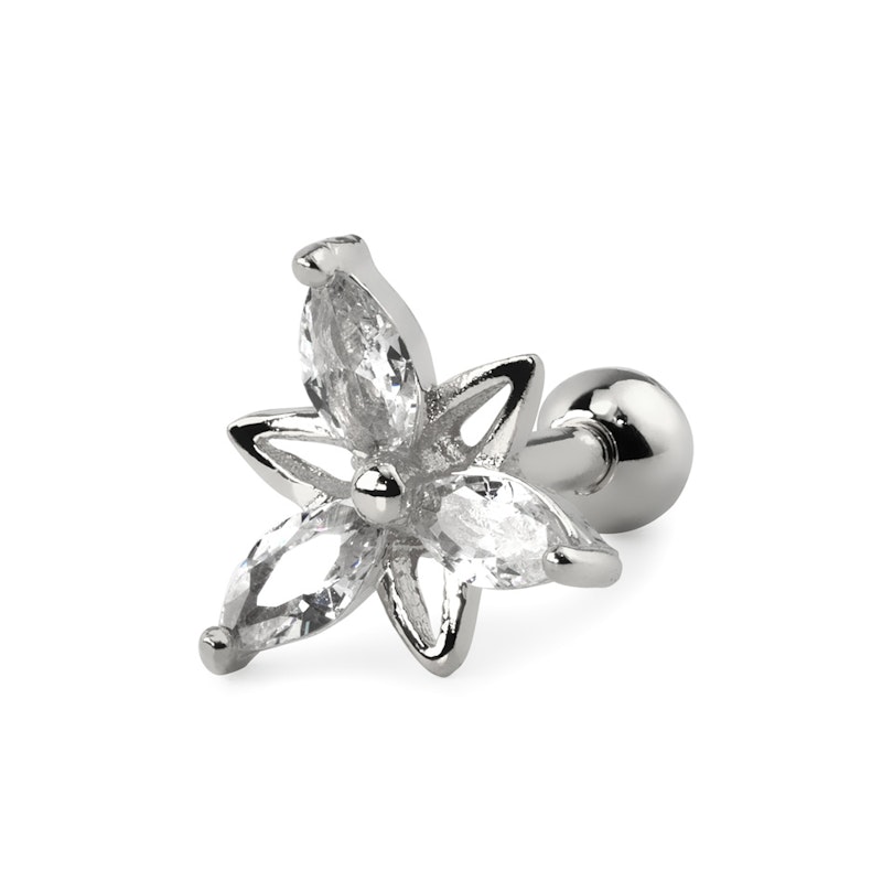 Ørepiercing med trebladet blomst Piercing - Danmark