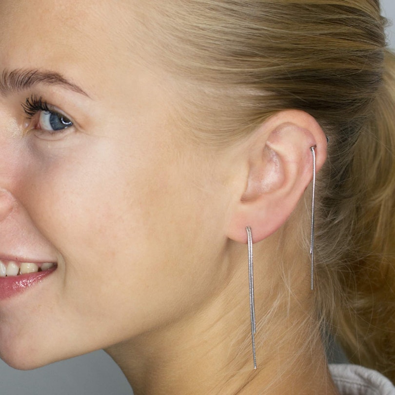 Lige stav til ørepiercing med dobbelt kæde Piercing - Danmark