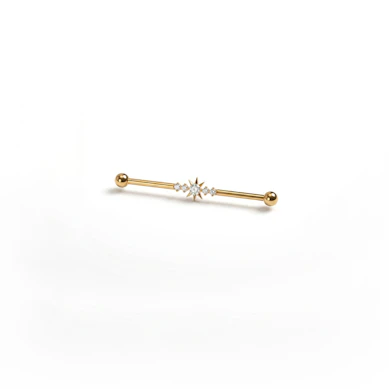 Industrial-stav af titanium med stjerne og sten i midten