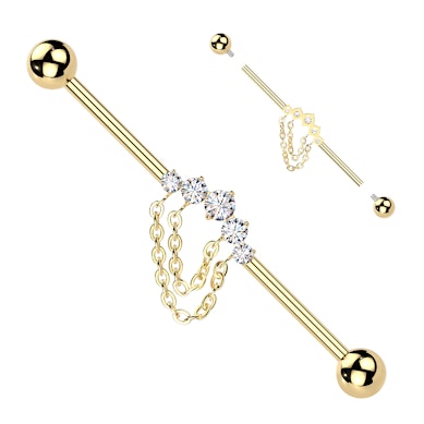 Industrial-stav af titanium med sten og kæder