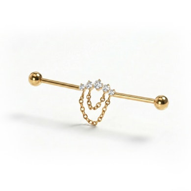 Industrial-stav af titanium med sten og kæder