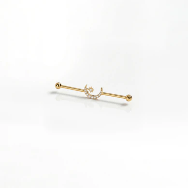 Industrial-stav af titanium med måne og stjerne i midten