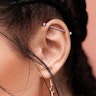 Industrial piercing med sten på række Piercinger - Danmark