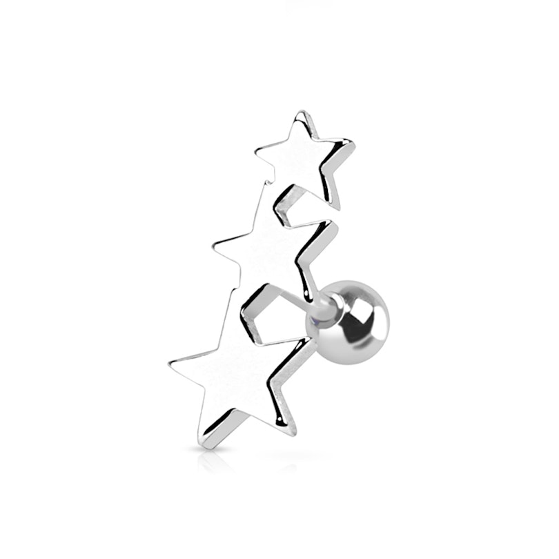 Piercingsmykke med tre stjerner Piercing - Danmark
