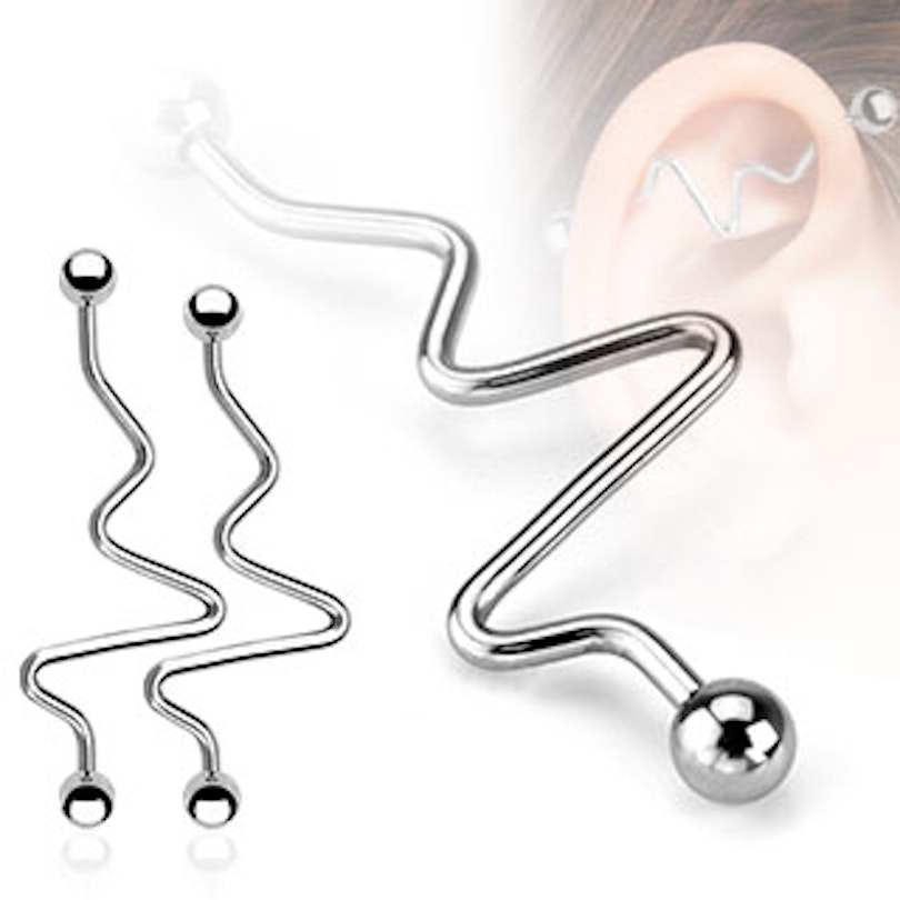 Industrial med design som hjerterytme Piercinger - Danmark