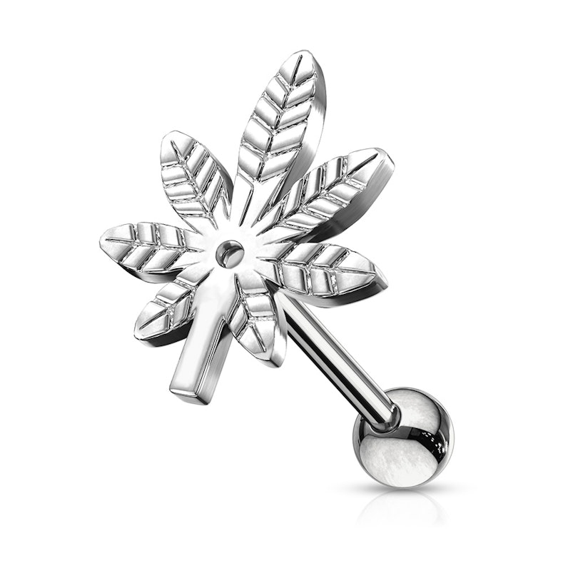 Ørepiercing formet som hampblad Kropssmykker - Danmark