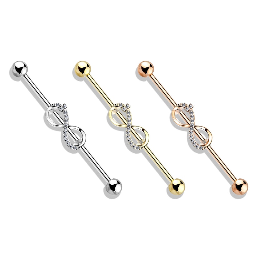 Industrial piercing med uendelighedstegn Piercinger - Danmark
