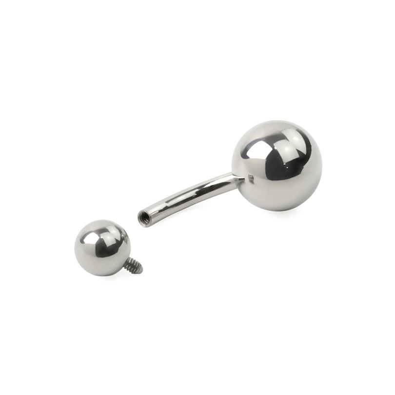 Titanium navlepiercing med indvendigt gevind Piercingsmykker - Danmark