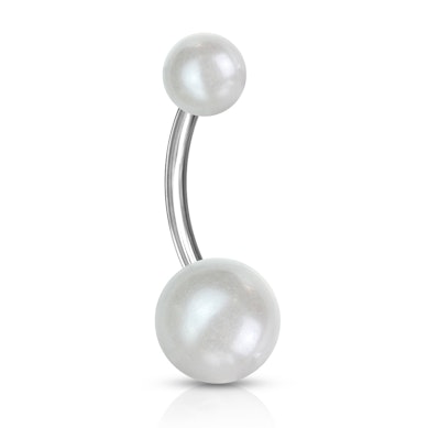 Navlepiercing med perlekugler