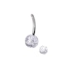 Navlepiercing af titanium med glimmerkugler Kropspiercing - Danmark