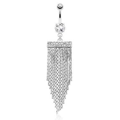 Navlepiercing med mange kæder