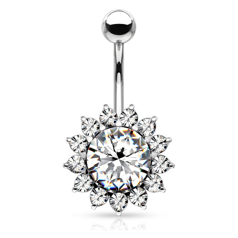 Navlepiercing med solsikkeformet blomst Kropssmykker - Danmark