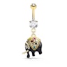 Navlepiercing med sort elefant Piercing - Danmark