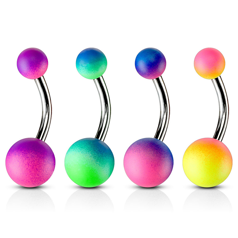 Navlepiercing med gummibelagte kugler Piercinger - Danmark