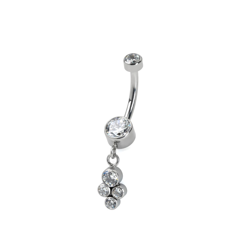 Navlering af titanium med vedhæng af bezel-satte sten Piercing - Danmark