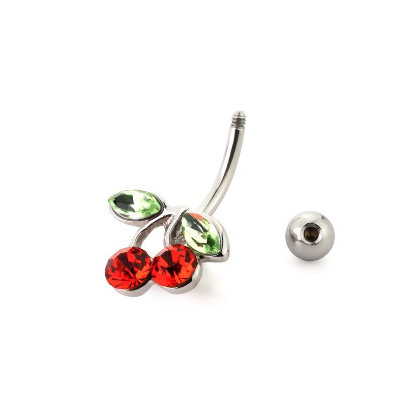 Navlepiercing med røde kirsebær Kropspiercing - Danmark