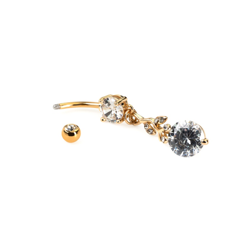 Navlepiercing med forgrenet vedhæng og sten Kropssmykker - Danmark