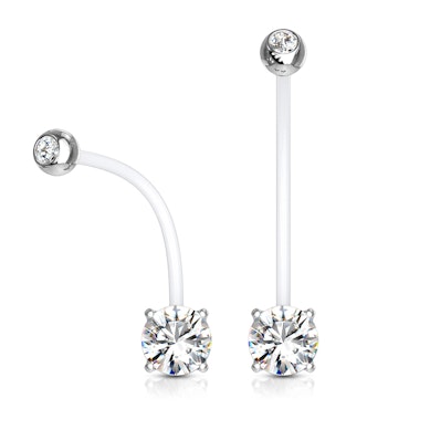 Navlepiercing til gravide med to sten i flere farver