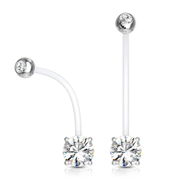 Navlepiercing til gravide med to sten i flere farver