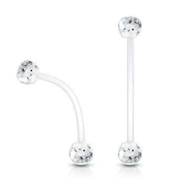 Navlepiercing til gravide med glitterkugler