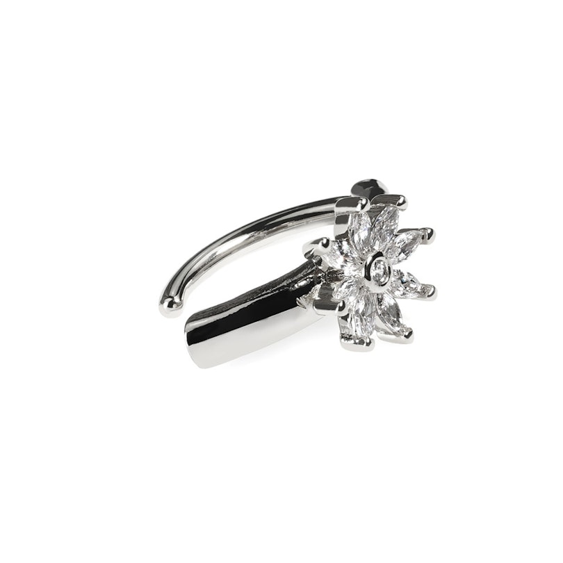 Belly clicker med funklende blomst Piercingsmykker - Danmark