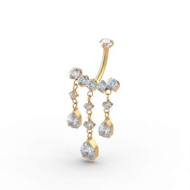 Navlestav af titanium med hængende sten