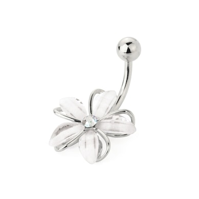 Navlepiercing med blomst