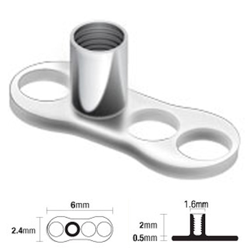 Dermal anchor base af titanium Piercing - Danmark