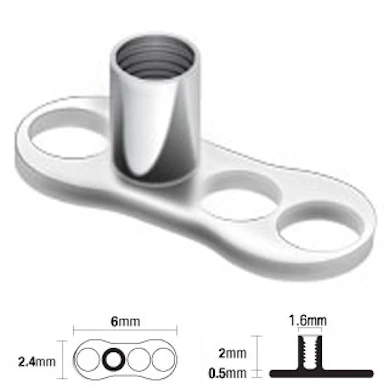 Dermal anchor base af titanium