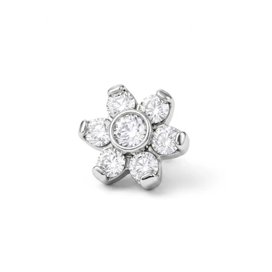 Dermal anchor med sten formet som blomst