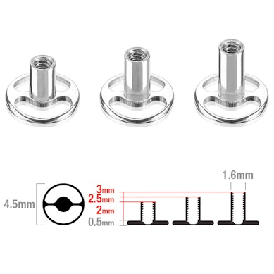 Rund dermal anchor base af titanium