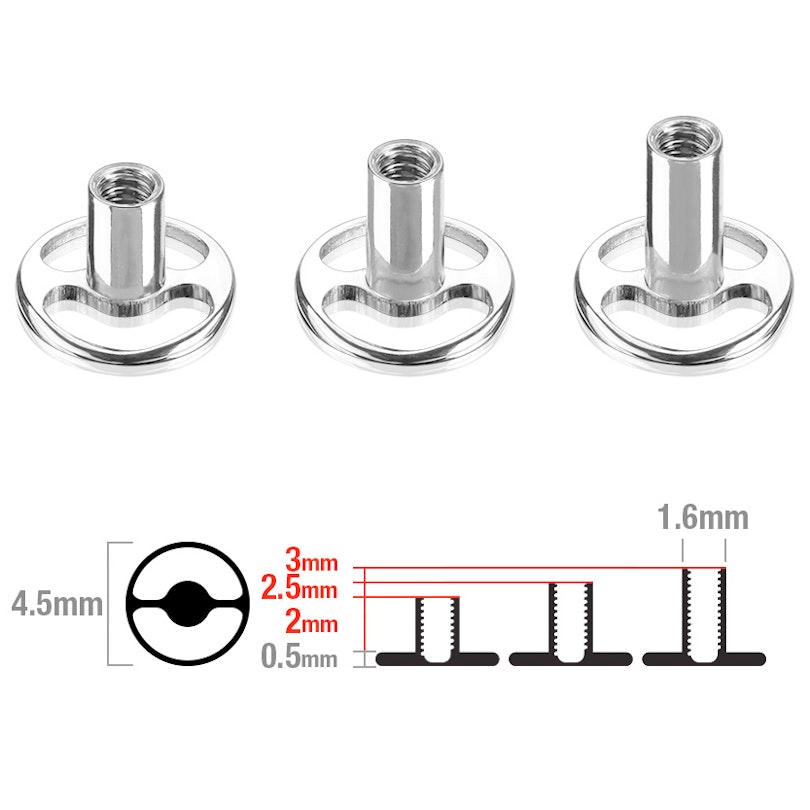 Rund dermal anchor base af titanium Kropssmykker - Danmark