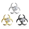 Dermal formet som biohazard symbol med sten Piercing - Danmark