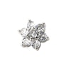 Blomst til dermal anchor med centersten i flere farver Piercing - Danmark