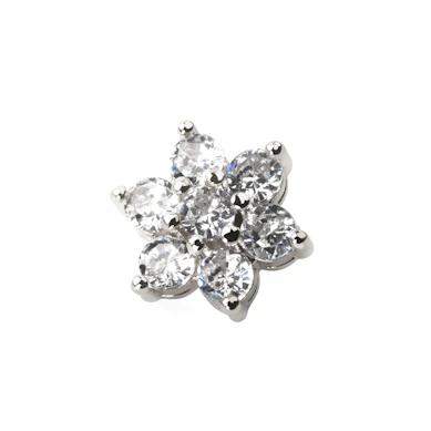 Blomst til dermal anchor med centersten i flere farver