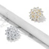 Dermal af 14 karat guld med stenbesat blomst Piercing - Danmark