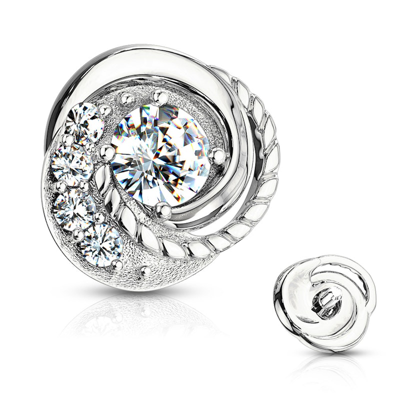 Dermal af 14 karat guld med flettet mønster og sten Kropssmykker - Danmark