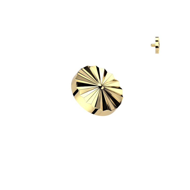 Diamantskåret dermal-top af titanium Kropspiercing - Danmark