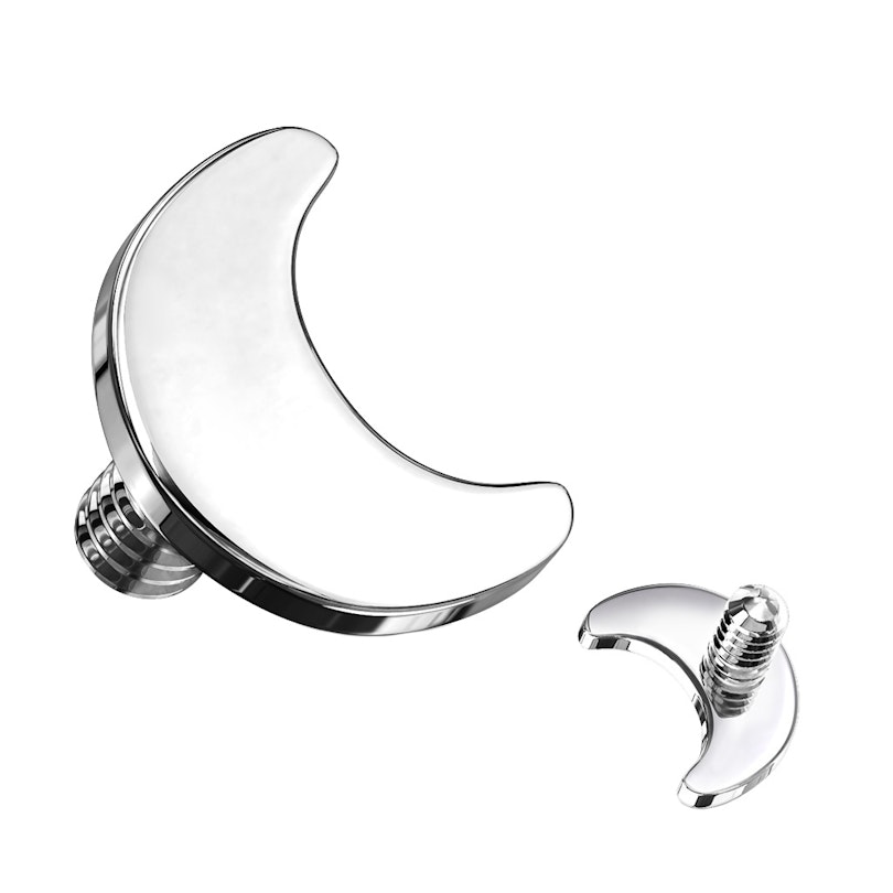 Dermal-top med måne af titanium Piercing - Danmark