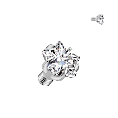 Dermal-top af titanium med stjernesten