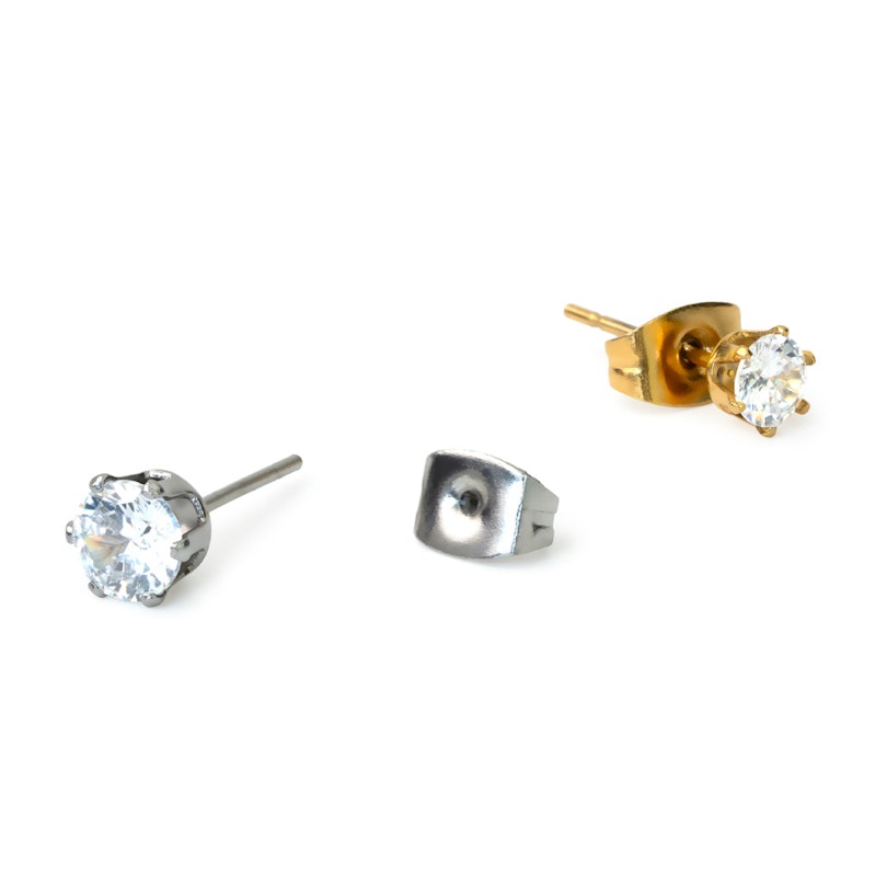 Ørestik med klar sten Piercinger - Danmark